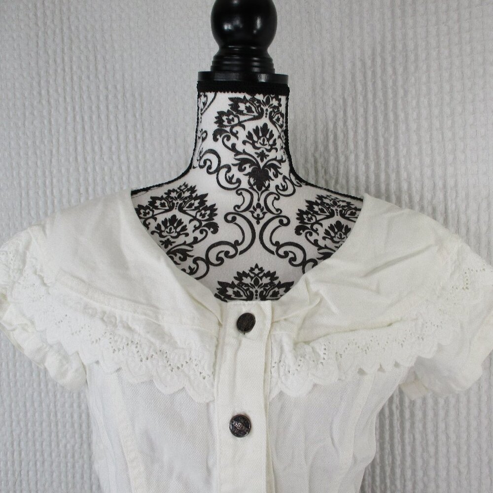 SWITCH USA Cropped Ruffle Top Size Large - Picture 4 of 10
